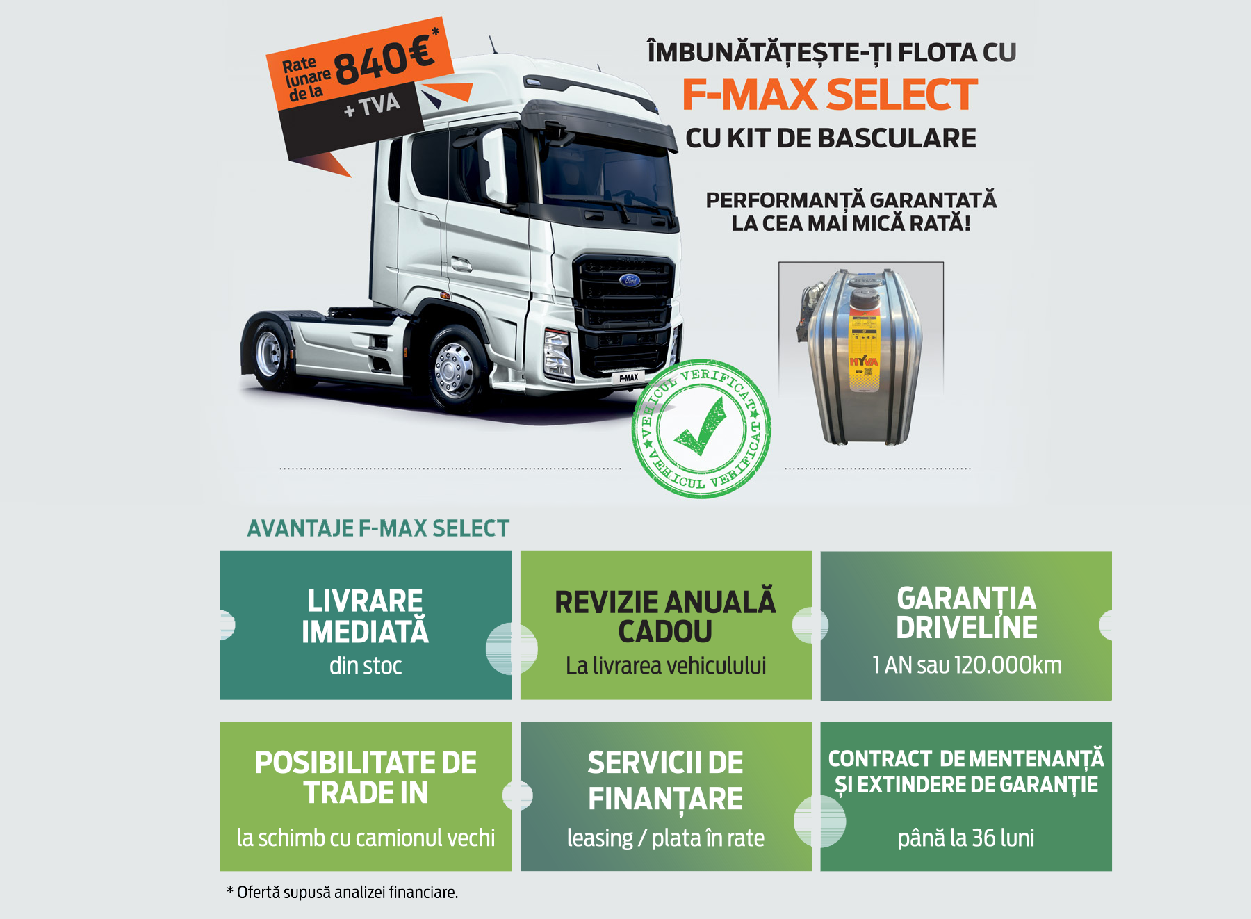 F-MAX USED SELECT cu kit de basculare, de la doar 840€/lună + TVA